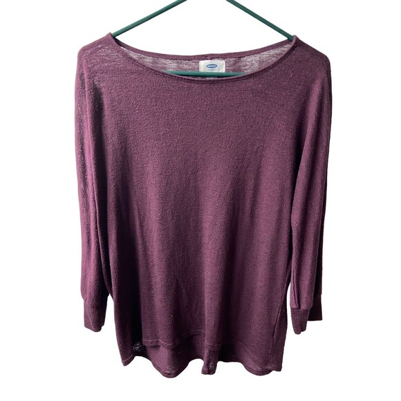Old Navy Sweater Womens Small Burgundy Round Neck Long Sleeved Pullover - Picture 1 of 5